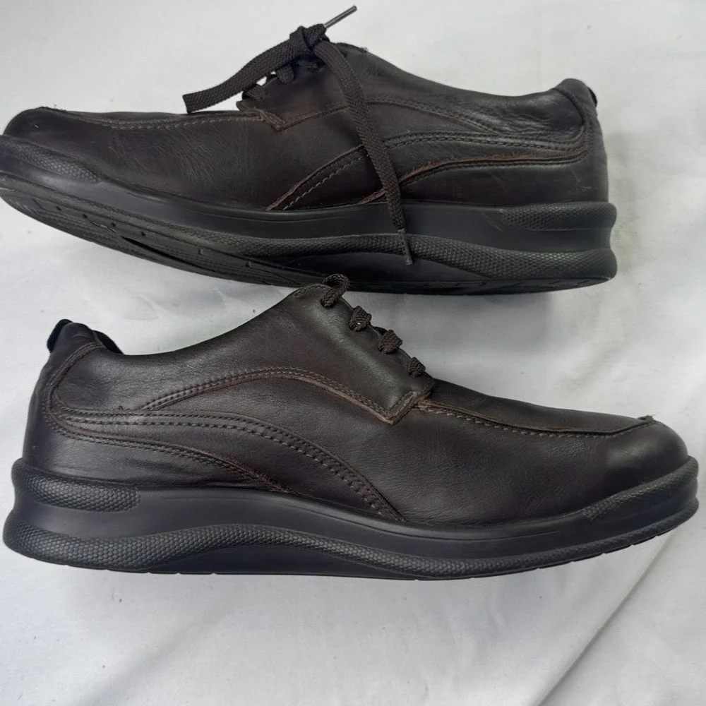 SAS S-Motion Technology Mens 11.5 WW Choc Brown Leather Lace Up Walking Shoes US
